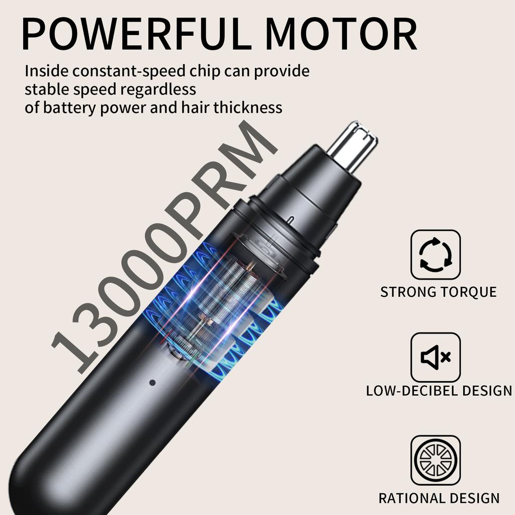 2-in-1 Electric Nose Hair Trimmer for Men and Women, Nose Hair Scissors, Nose Hair Groomer, Rechargeable