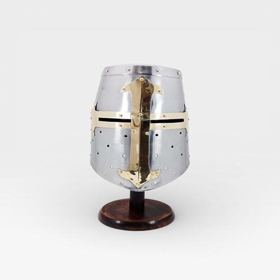 Templar Knight Helmet Medieval Crusader Helmet Display Stand Included