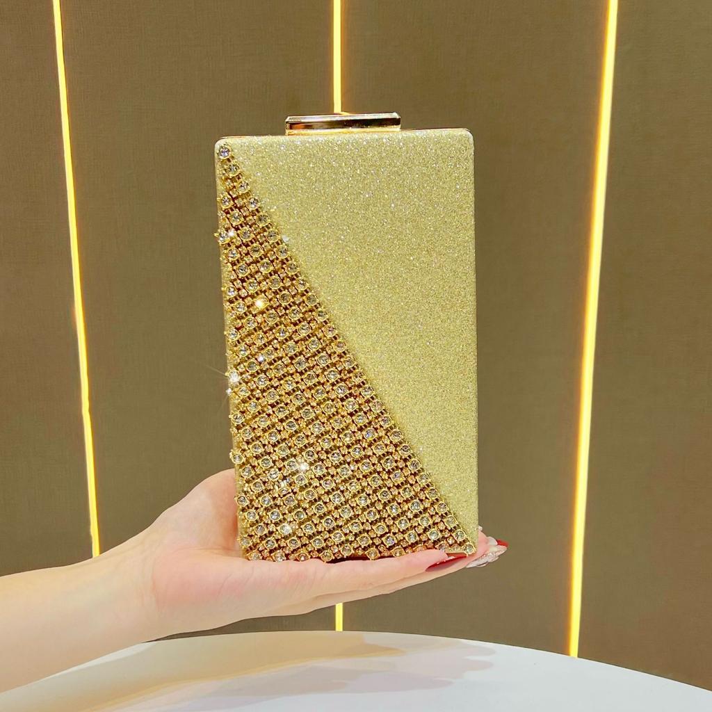 Evening Party Diamond-encrusted Ladies' Handbag, Small Square Bag, Shoulder Bag, Mobile Phone Bag