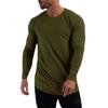 Plain Gym Fitness Running Sport T-shirts Mens Casual Long Sleeve Cotton Hip Hop Shirts Cotton Breathable Workout Muscle Clothing