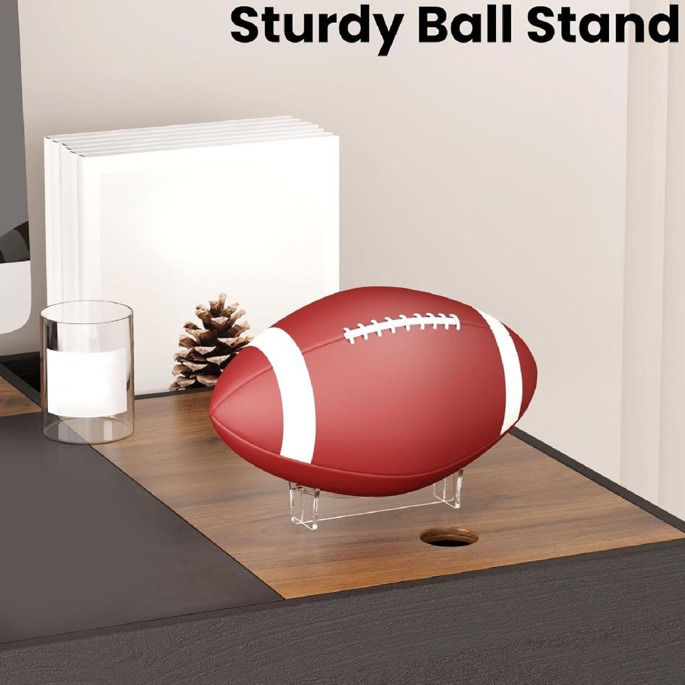 2 Pcs Acrylic Acrylic Display Holder 15x8.9x3.4cm Rugby Ball Display Stand For Sports Balls