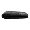 CHANEL 24B brand logo metal logo diamond pattern flip cover opening and closing  lychee grain leather passport clip wallet  black