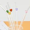 Heart Glass Straw Reusable Drinking Straws Cute Straw For Festival Party Wedding Cocktail Bar Beachs