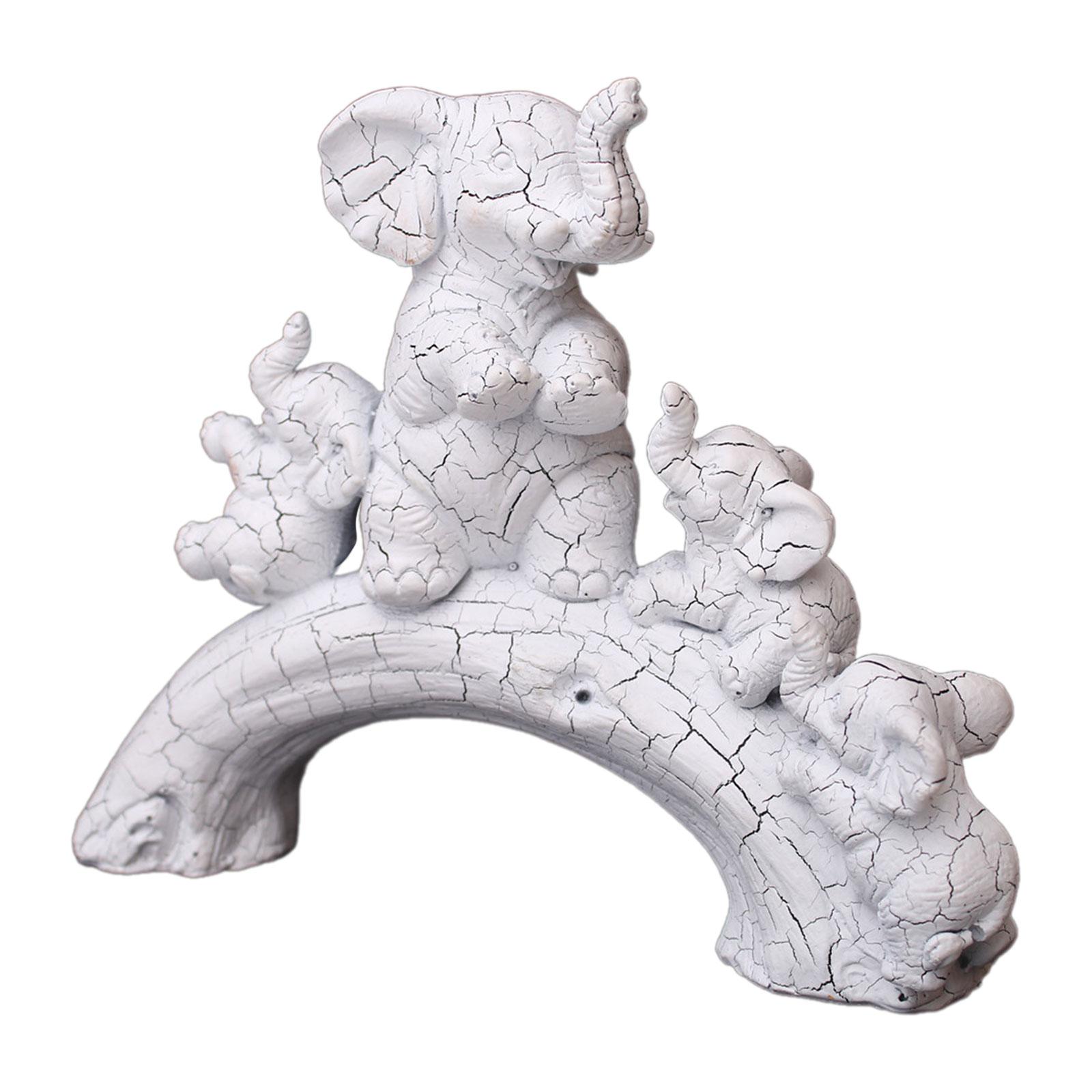 Resin Elephant Statue Elephant Sculpture Table Centerpiece Tabletop Ornament Animal Sculpture for Bedroom Home Birthday Gift белый
