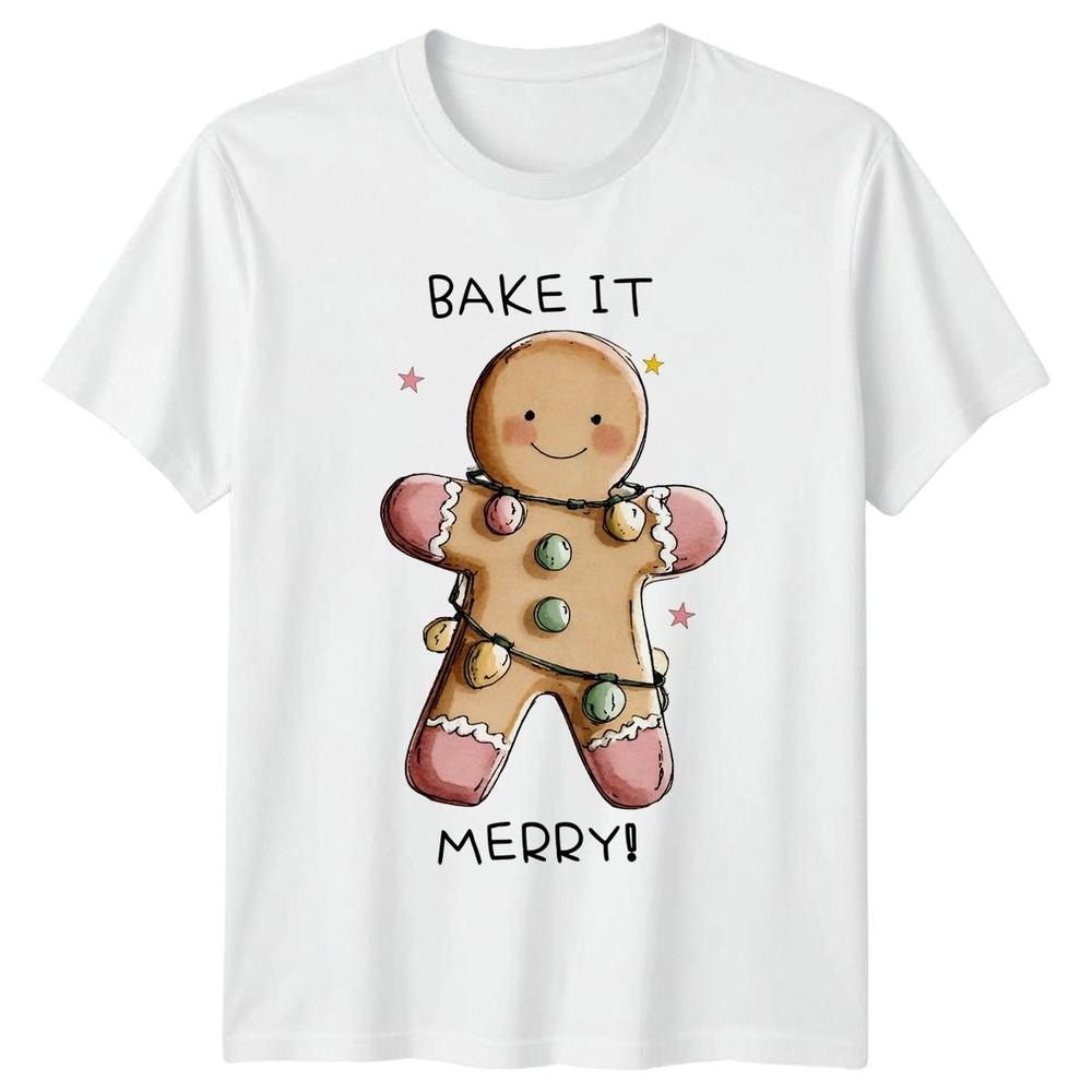 Baked With Love Merry Gingerbread Christmas Holidays Unisexs Unisexs Graphic Tee S