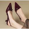 Moda Nuovo Punta Appuntita Sexy Tacco Medio Scarpe da Festa Sandali da Donna Marca di Stilista Décolleté Slingback Scarpe Casual Scarpe da Abito