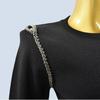 Round Neck Hand-Stitched Beads Cut Out Craft Knitting Long Sleeves Silm Bottoming Shirt Stylish Women's Clothing