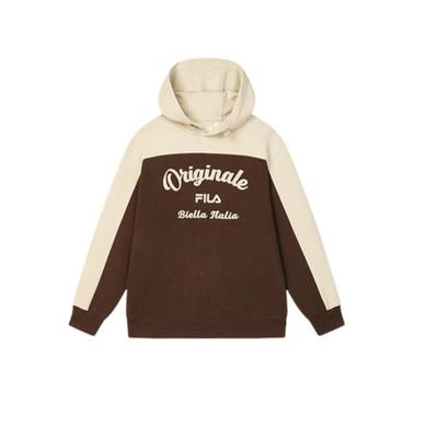 Fila Originalebella Winter Tennis Club Colorblock Buchstabenprint Lässiger Bequemer Lockerer Hoodie Herren Hoodies Kaffee Braun F11M519207F-BN