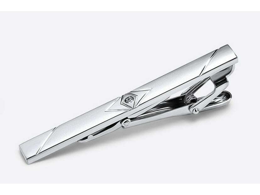 Men's Geometric Frosted Tie Clip - Stylish & Personalized Business Accessory