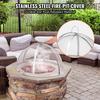 Firepit Spark Screen Lid, 40" Diameter, Outdoor Firepit Ring Cover Round Accessories, Fire Pit Metal Cover, Easy-Opening Stainless Steel Fire Ring