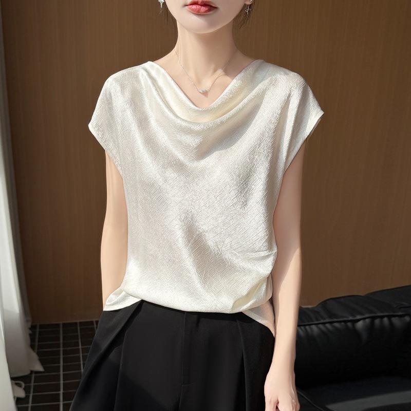 

Sleeveless Tank Top Women s Solid Color Pullover Base Layer Top for Spring and Summer, New Style Smooth Collar T-shirt XXL бежевий