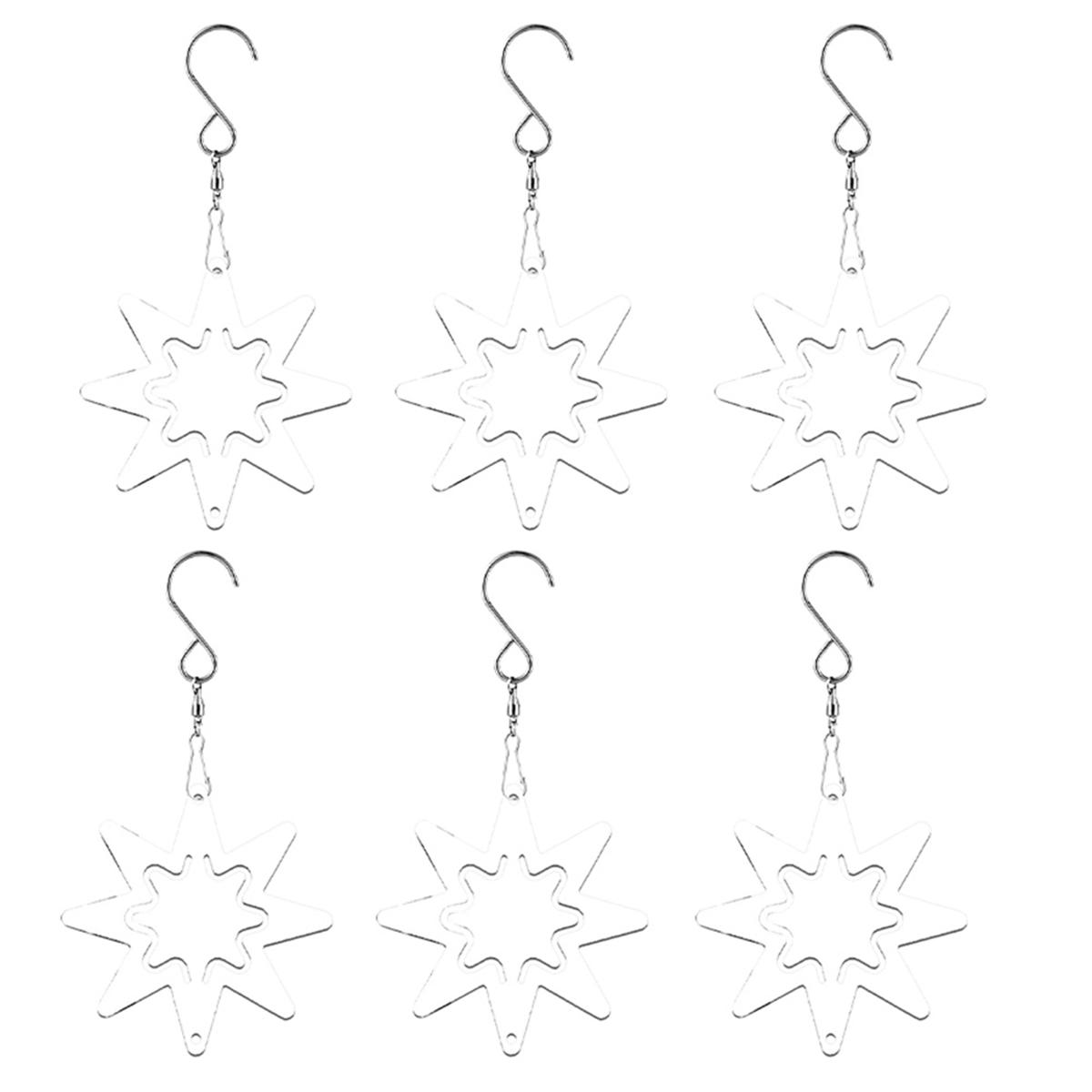ABFS 6Pcs 3 Inch Sublimation Wind Spinner Blanks 3D Wind Spinners Hanging Wind Spinners For Christmas Indoor Decoration A Durabl