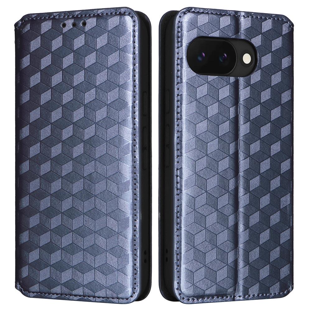 For Google Pixel 9a Wallet Case Rhombus Imprinted Leather Phone Cover