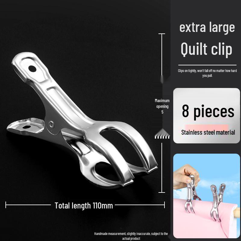 Stainless Steel Windproof Clips - Large Multifunctional Clothes Drying and Clamping Clips