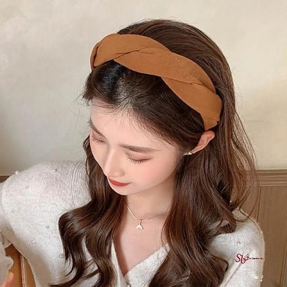 Headband Hairband Wide Ear-friendly Thick Twist Wide Bob Long Hair Retro Women lmn635