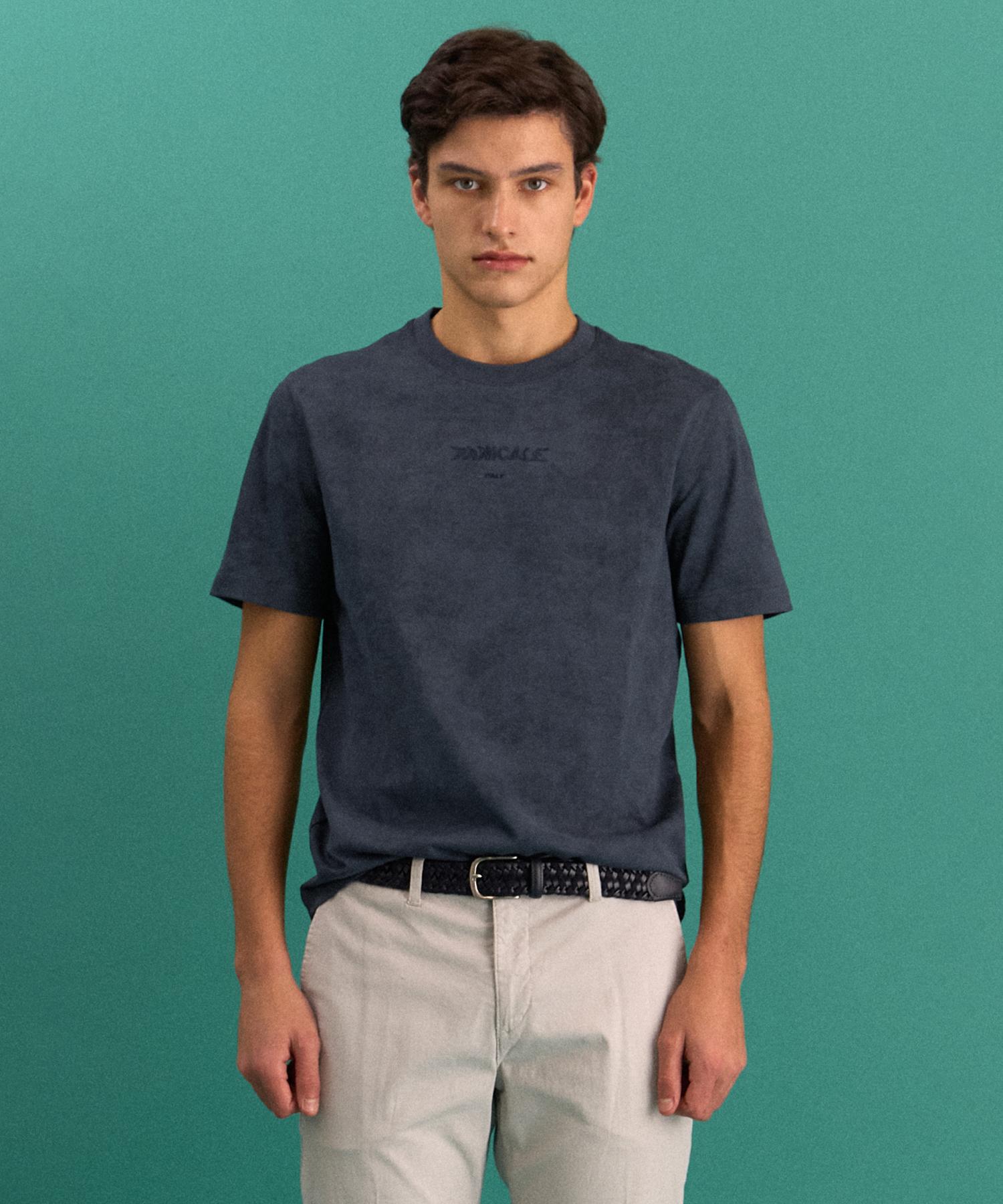 Panicalle Navy Logo Short Sleeve T-Shirt Navy/M