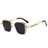 Men's Vintage Steampunk Driving Sun Glasses Square Metal Frame Sun Glasses with Spring Hinges Women Trendy Shades Driver Glasses