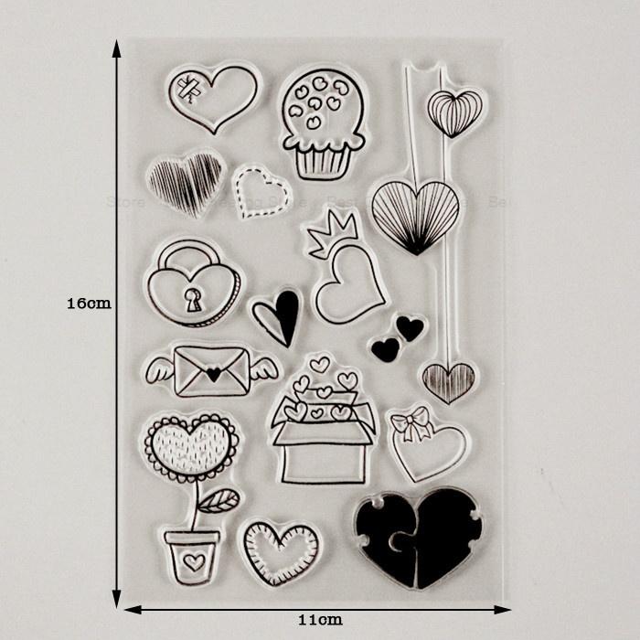 Cute Heart Stamps Cupcake Kids Craft Clear Stamps Scrapbook Album Embellishment