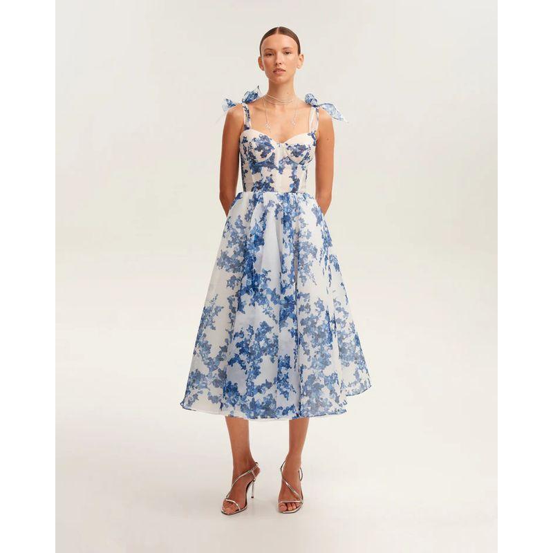 

New Arrival off-the-Shoulder European and American Women s Clothing Fashion Organza Fairy Long Elegant Evening Dress Dress Blue S