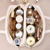 Large-Capacity Double Layer Travel Cosmetic Bag Portable PU Makeup Pouch Women Waterproof Bathroom Washbag Multifunctional Bag