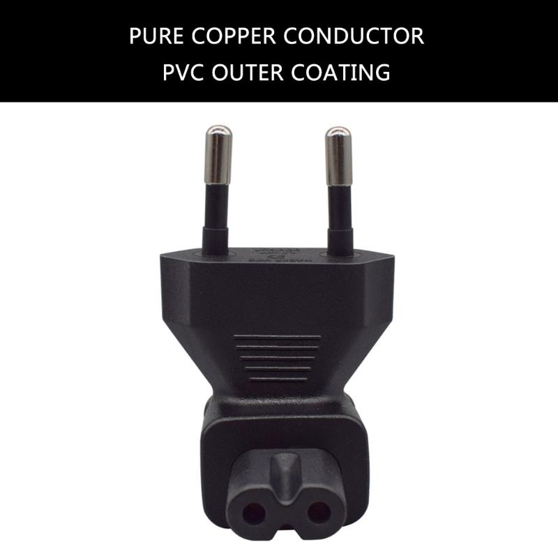 EU4.0MM zu IEC320C7 Stromadapter-Konverter, Europäischer 2-poliger Stecker EU4.0 zu IEC320 C7 Buchse Konvertierungsstecker PVC