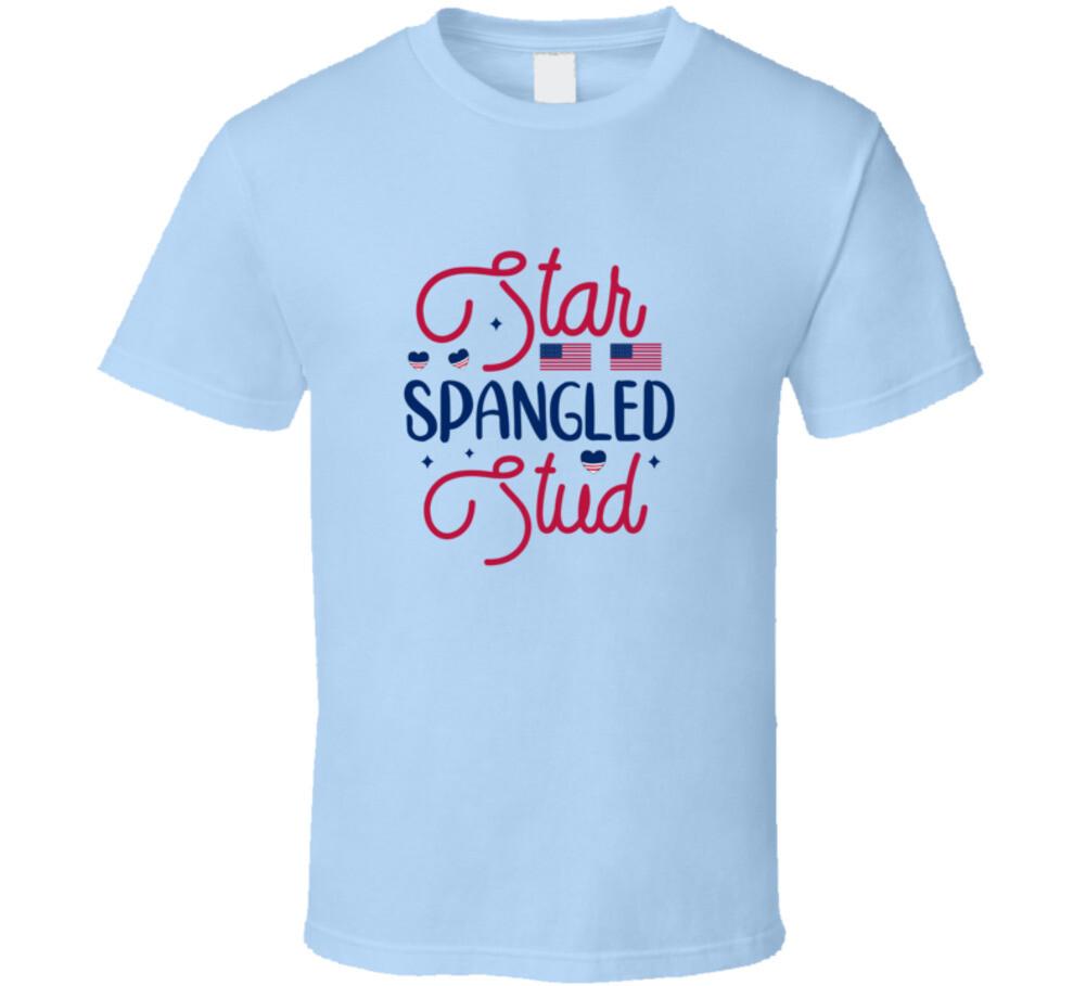 Star Spangled Stud Patriotic Tee Usa Pride TShirt American Flag T-Shirt XXXL