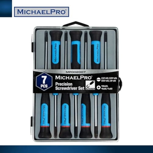 MichaelPro MP002007 Precision Screwdriver Set, Repair Tool Kit with Comfortable Non-Slip Grip for Electronics, Eyeglasses, Jewelry, and Watches