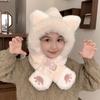Winter Children's Hats, Scarves, One-piece Hats, Thickened Outdoor Cycling Warm Hats, Plush Cold Hats for Girls and Boys