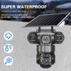 LS VISION 4G 12MP Solar Camera Sim Card 3 Lens Outdoor Surveillance Waterproof PIR Human Detect CCTV Night Vision PTZ Cam Built in Battery