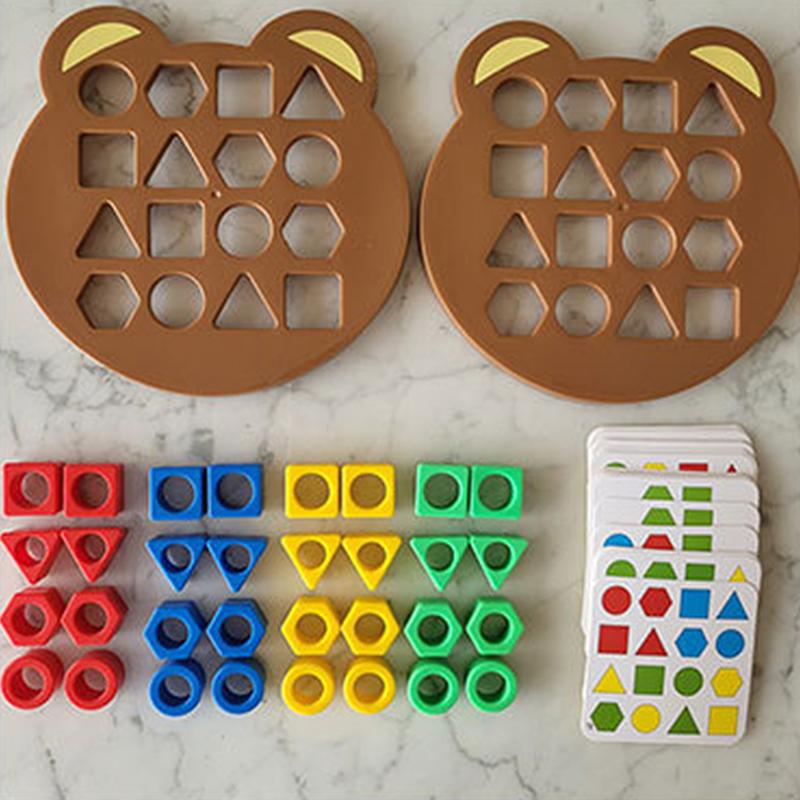 Children Puzzles Geometric Shape Quick Matching Boardpuzzles Learning Games Toy