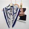 2024 Luxury Animals Floral Print 70cm Cotton Velvet Square Scarf for Women Soft Neckerchief Lady Hijab Neck Tie Hair Headbands