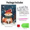 DIY Frameless Pearl Painting Kit Winter Fox Cozy Home Decor 3D Shiny Bead Art Canvas Relaxing Craft Gift for Adults
