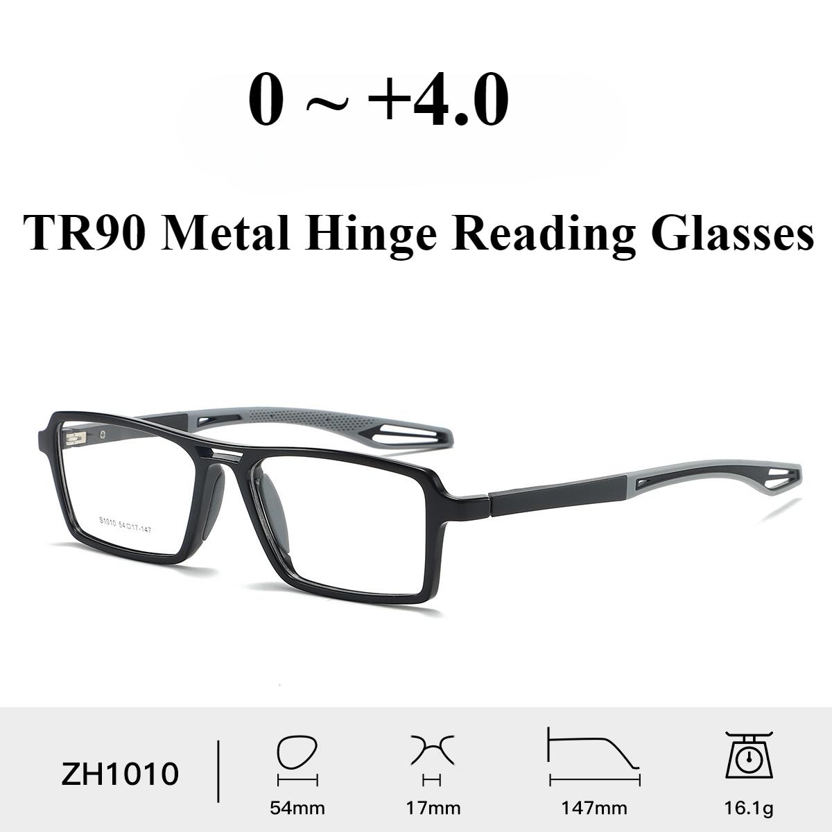 

0~ +4.0 TR90 Metal Hinge Reading Glasses Leisure Style Business Glasses Advanced Feeling Double-layer Secure Reading Glasses +400 красный