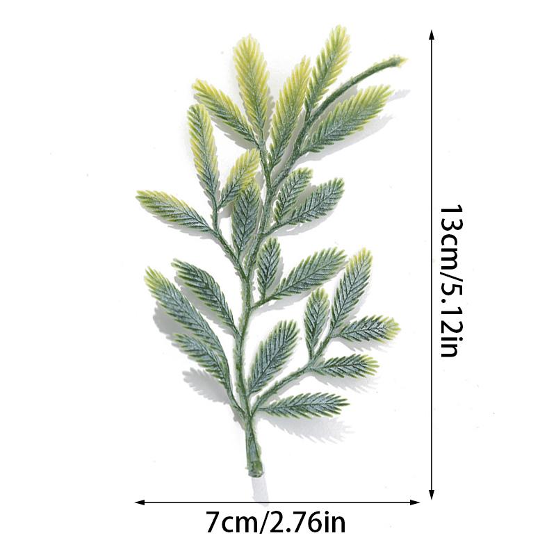 10PCS False Green Plant Bonsai Decorations Artificial Green Leaves Plants