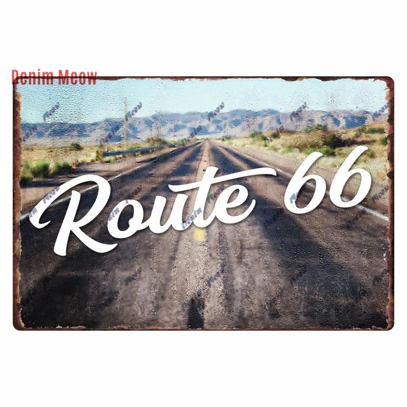 Vintage Metal Sign Plate, Garage Wall Decor, Man Cave, Gas Station Printing, Home Decor, Bar, Pub, Club, Retro, Route 66, WY1