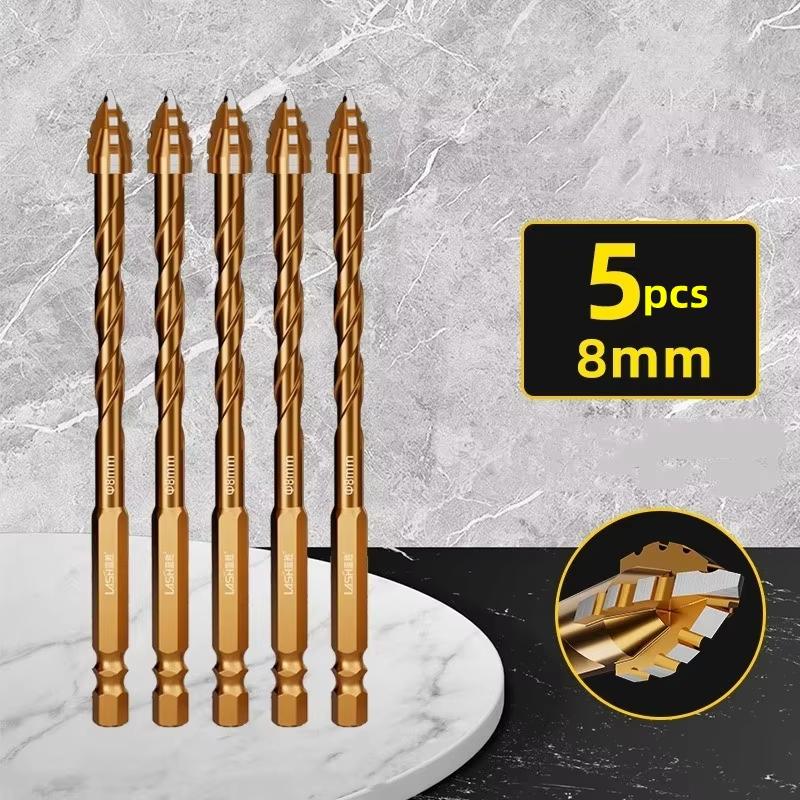 Upgraded Four-edged Sawtooth Drill Bit Professional Carpentry Tools For Glass Ceramic Concrete Brick Metal Drill Bit Set