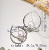 Popular Simple Temperament Pearl Circle Earrings Fashionable Metal Wind Earrings 2025 Autumn and Winter Ear Jewelry