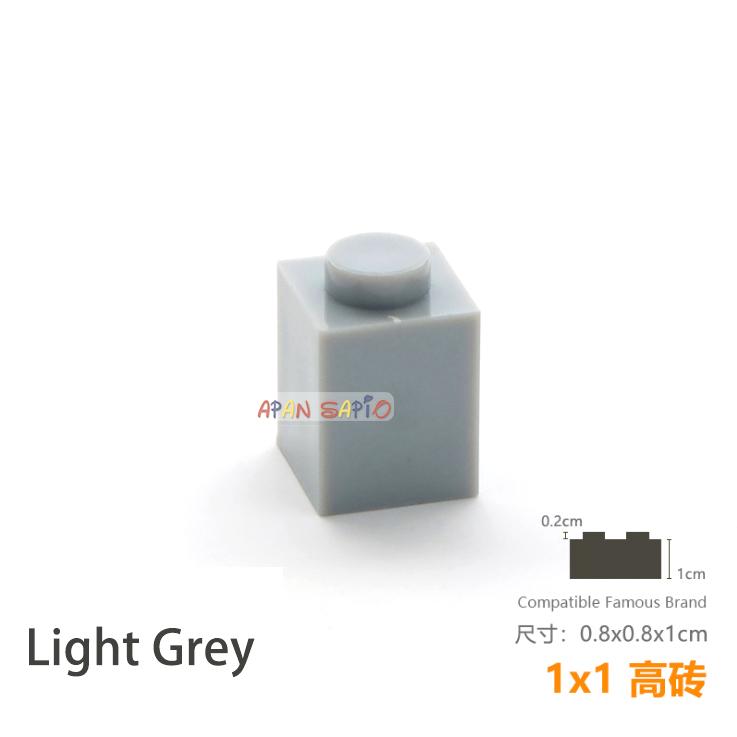 

50pcs/lot DIY Blocks Building Bricks Thick 1X1 Educational Assemblage Construction Toys for Children Size Compatible With Brand світло-сірого кольору