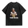 The King Mascot Burger T Shirt Vintage Washed Breathable Comfortable Unisex Soft Designer Clothes Fashion Graphic