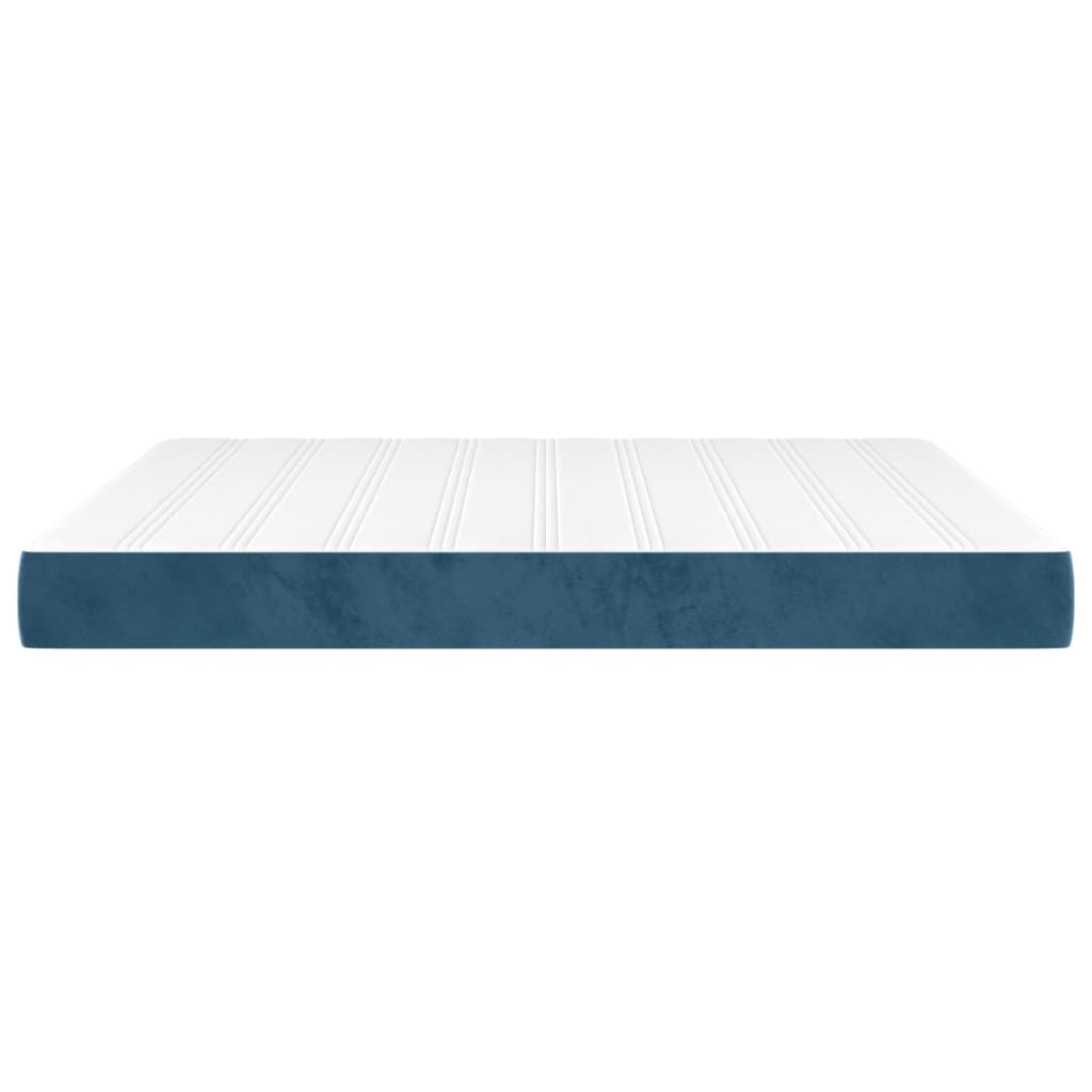 Pocket Spring Mattress Medium Firm Dark Blue 160 x 200 x 20 cm Velvet