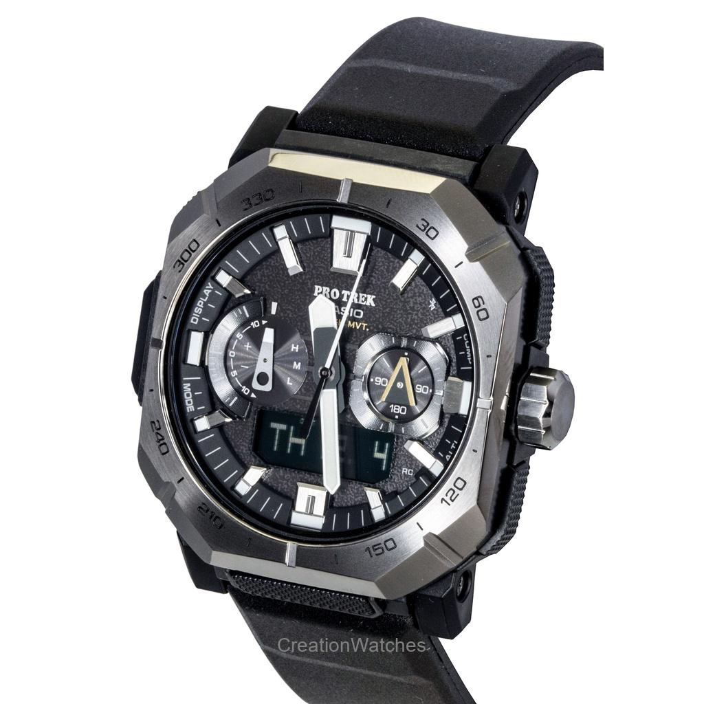 Casio Pro Trek Analog Digital Smartphone Link Black Rubber Strap Black Dial Solar PRW-B1000-1 100M Men's Watch