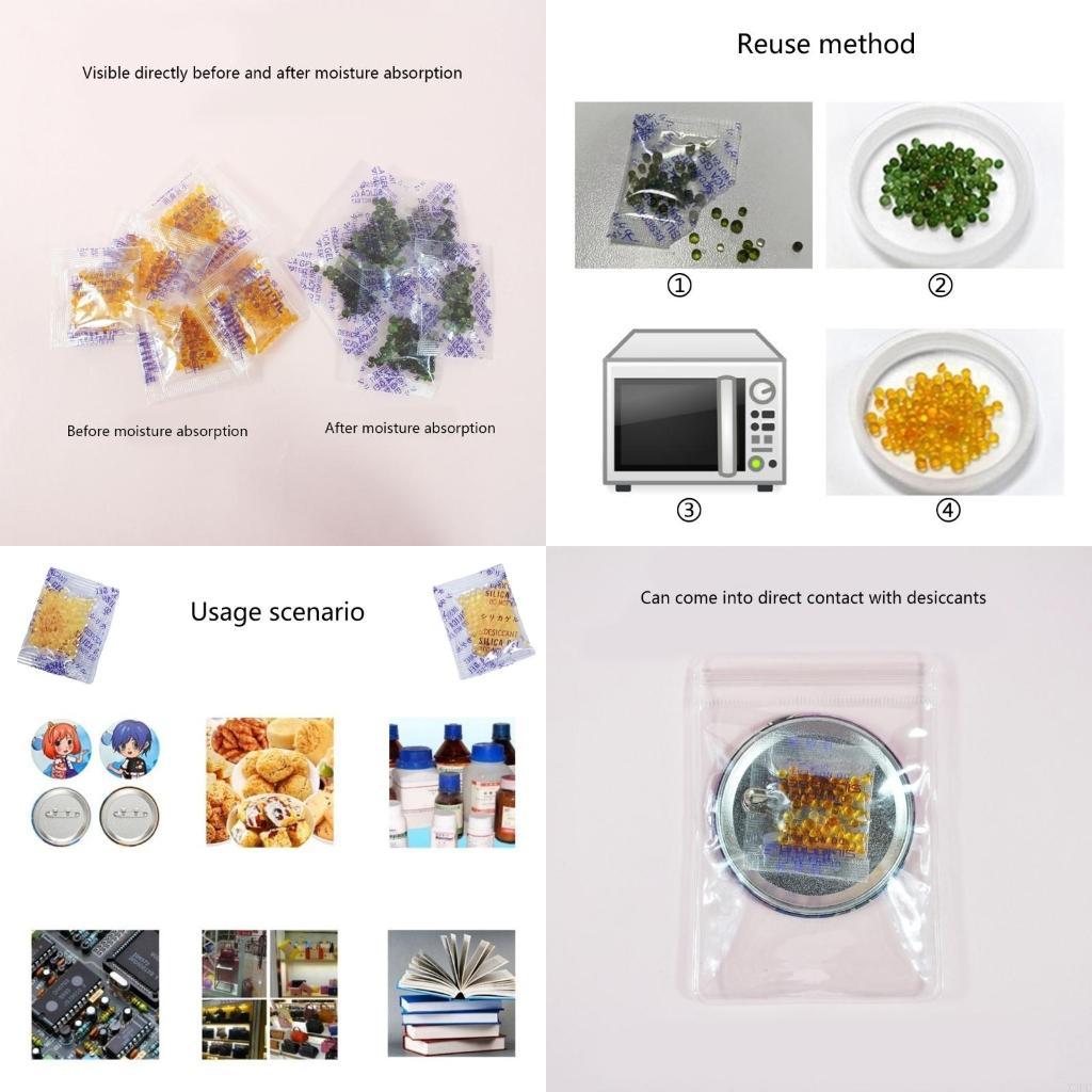 

100Pieces Silica Gel Packets Humiditys Absorbing Silica Gel Packs for Dry Storage and Freshness NonToxic Silica Gel X3UC China Mainland