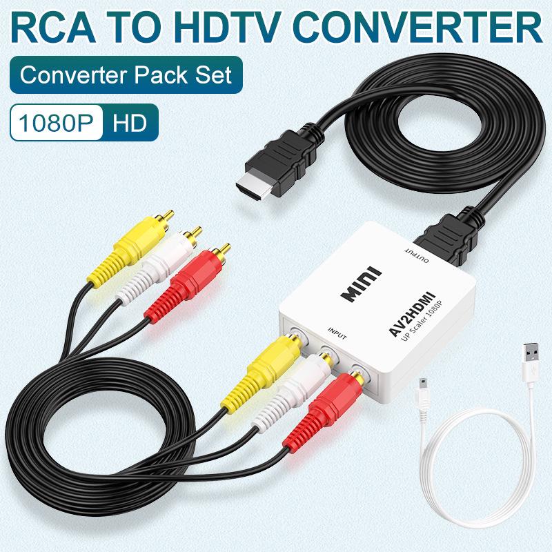 Sanlian 1080P RCA To HDMI Converter for Cross-Border AV, Gaming, and TV Set-Top Boxes