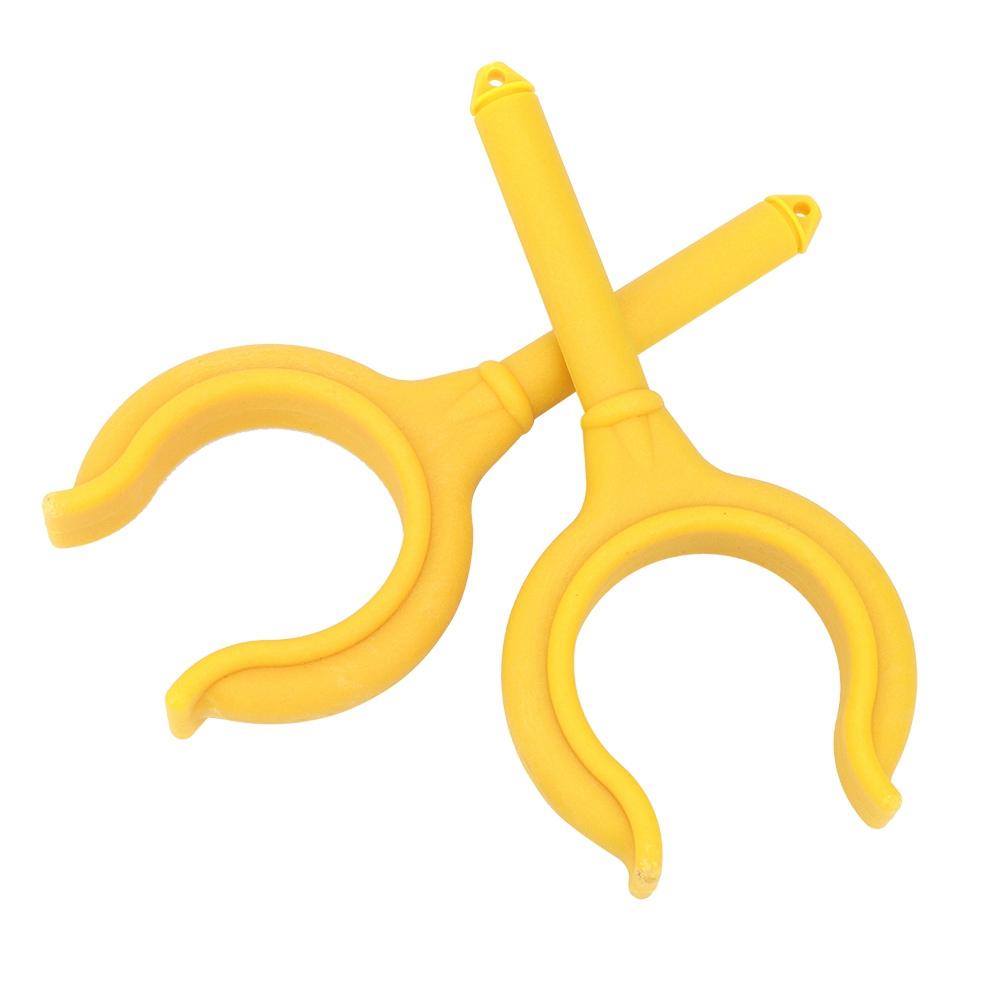 2 pcs Boat Oar Lock Fishing Rod Holder Bracket Marine Rubber Dinghy Accessories(yellow)