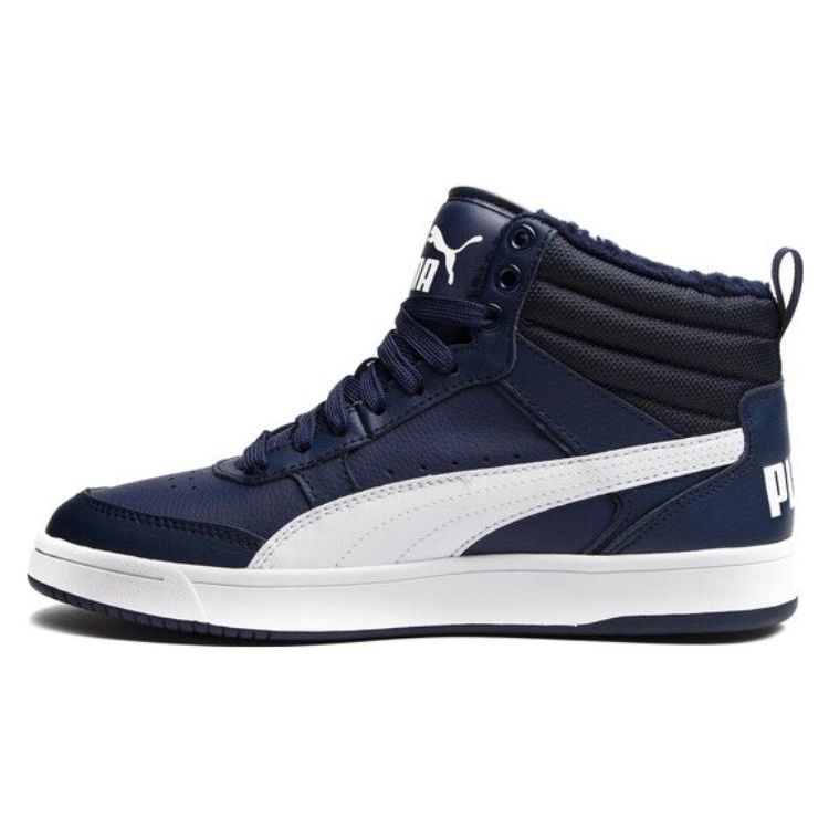 Puma Rebound Street V2 Cushioning Durable High-Top Skate Shoes Men Sneakers Dark-Blue 363717-06
