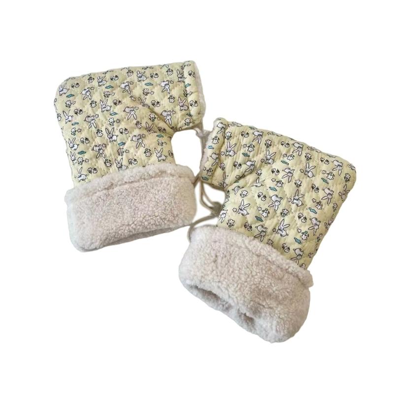 

Winter Outdoor Sports Mittens for Children Cute Cartoon Printed Stroller Hand Warmers Soft Plush Lining Warm Gloves