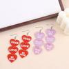 Valentine's Day Sparkly Three-piece Long Heart-shaped Letter Creative Earrings for Women