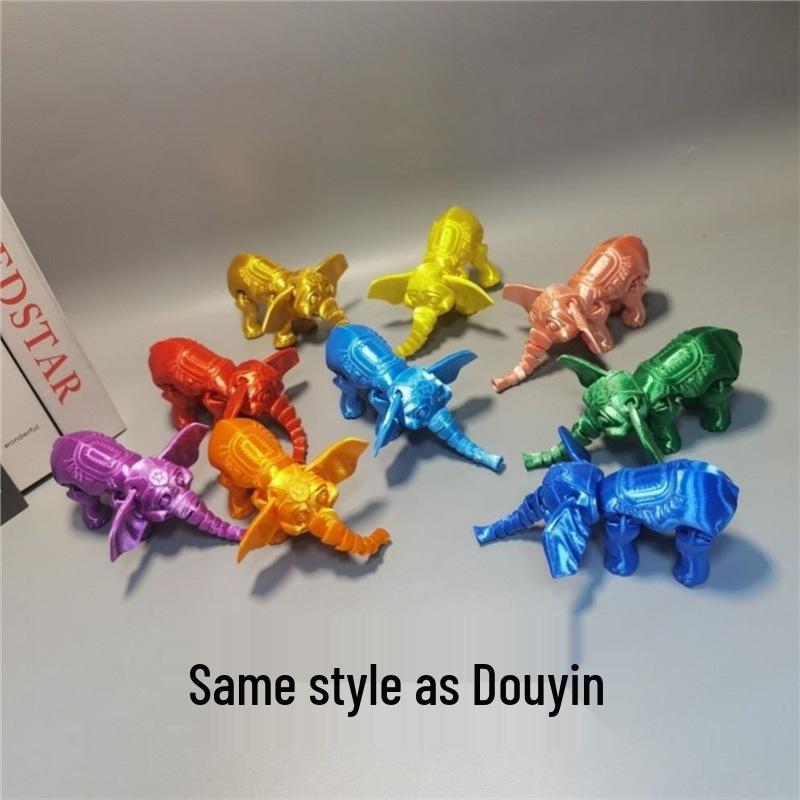 3D Printed Baby Elephant Figurine - Micro Landscape Ornament & Gift Model