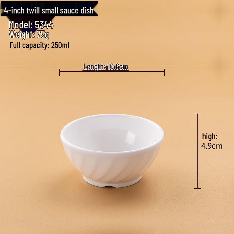 ZISIZ Anti-Drop Melamine Noodle Bowl Set with Slanted Pattern (10-Pack)