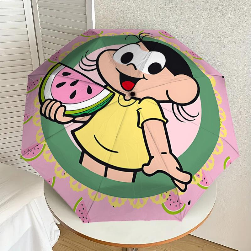1PC Watermelon Circle Umbrella-8-Rib Reinforced, Automatic Open, Lightweight & Durable, Cute Fashion Accessory for Outdoor-W9287